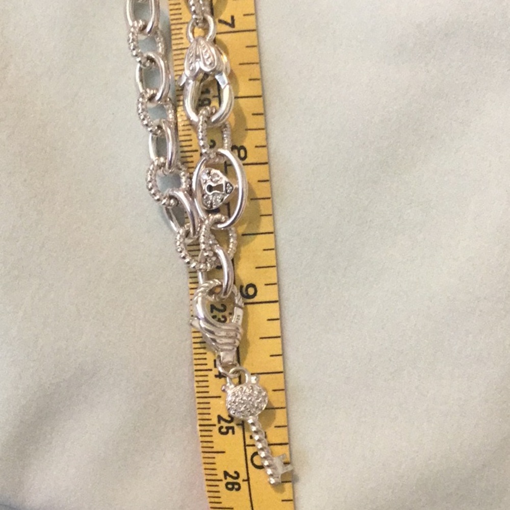 Vintage Judith Ripka Sterling Silver Key To My Heart Diamonique Necklace - Picture 11 of 12